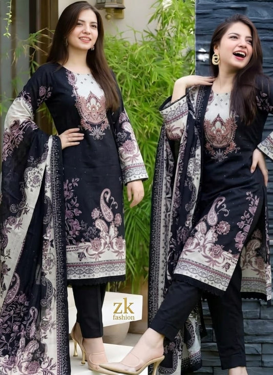 zk pakstani kurta set black