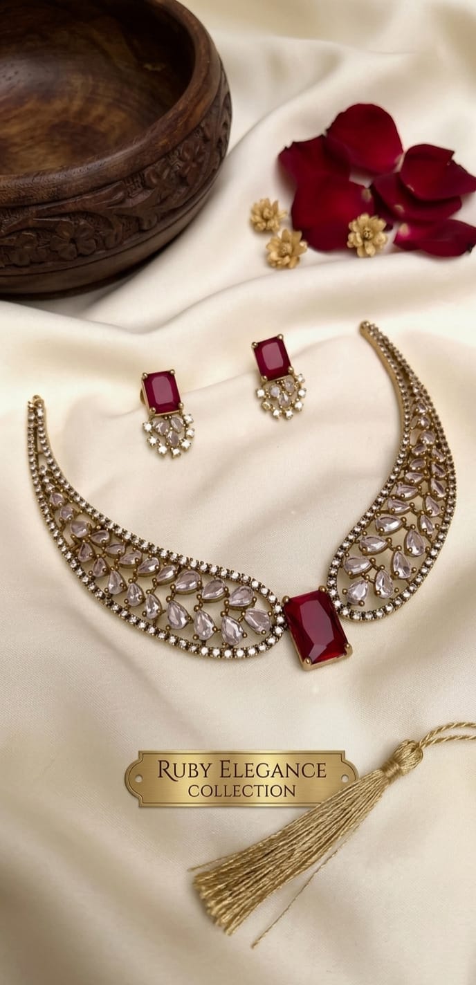 Zk Necklace Set with Emerald Stone & Earrings for Women | Wedding & Party Wear Jewellery