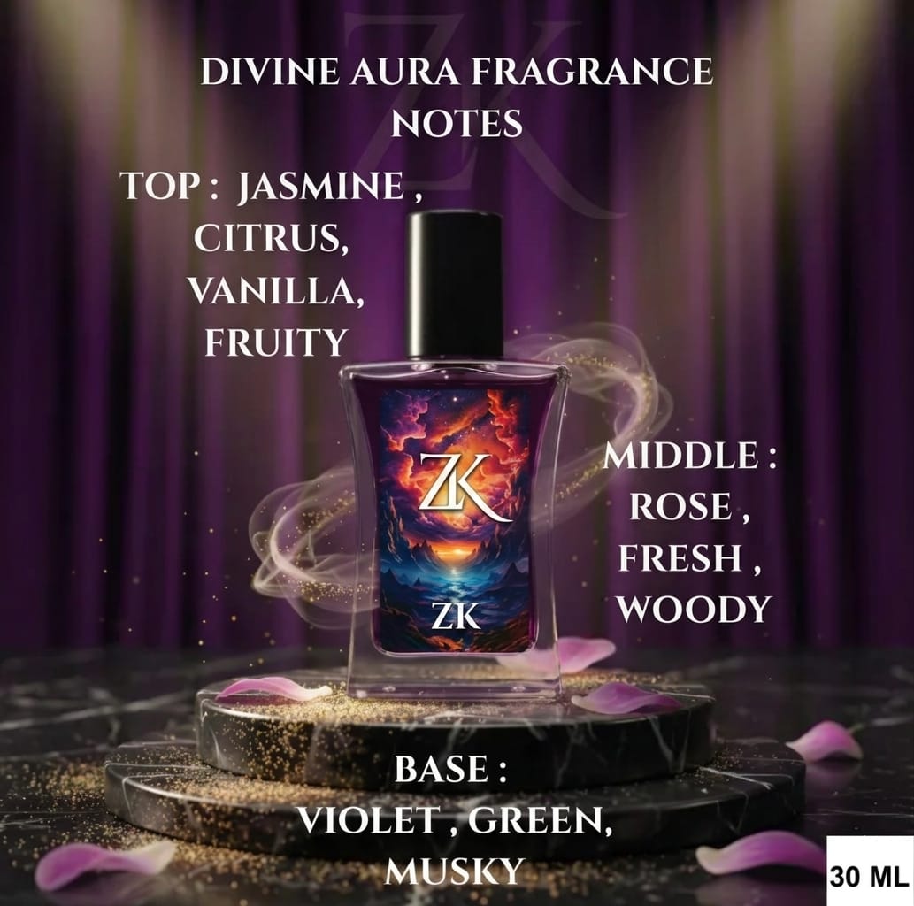 zk Aura Unisex Perfume 30ML | Long Lasting Eau de Parfum for Men & Women | Fresh, Woody & Musky Scent | Everyday Luxury Fragrance